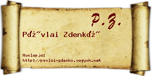 Pávlai Zdenkó névjegykártya